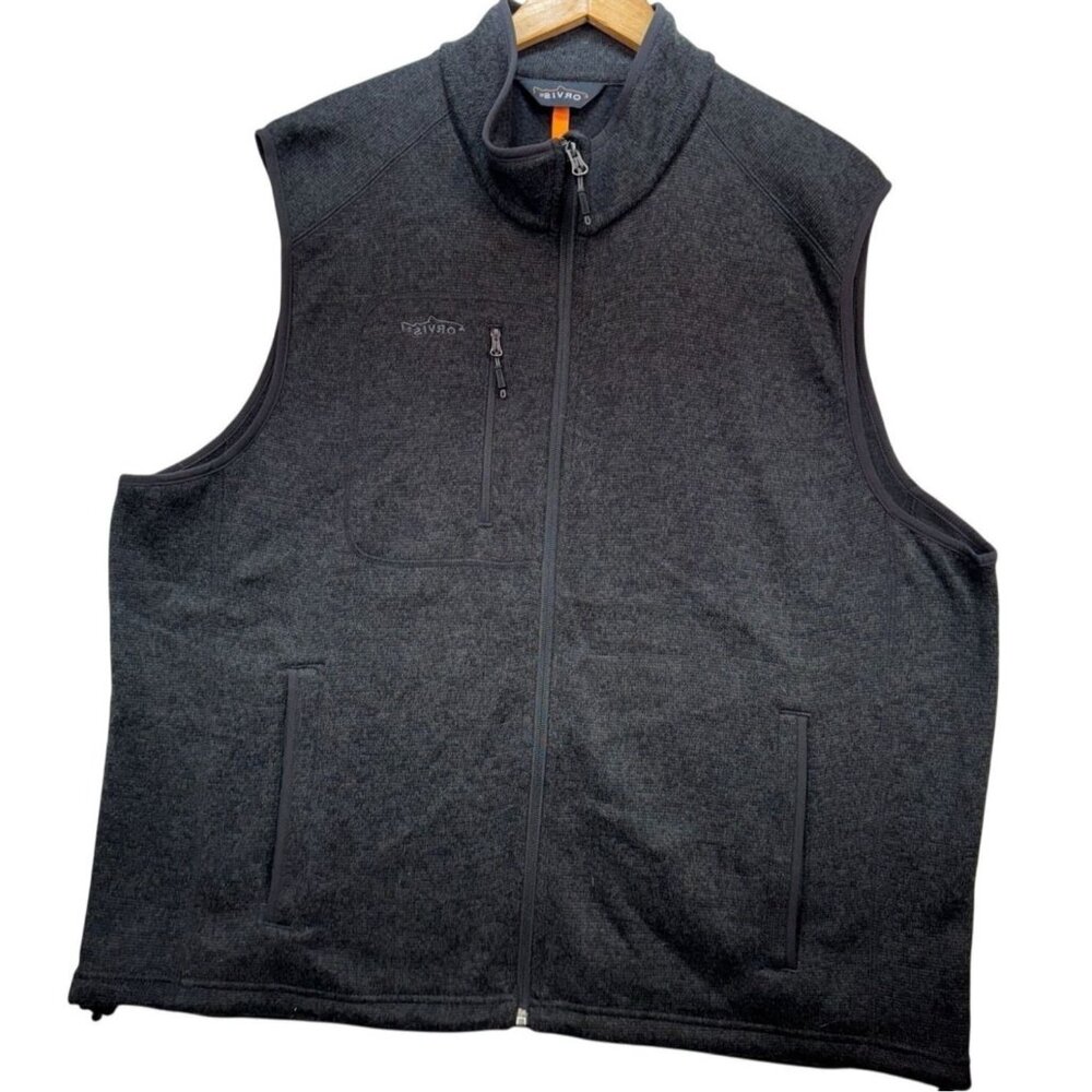 Orvis Mens Full Zip Vest XXL Dark Gray Sleeveless Outerwear Pockets